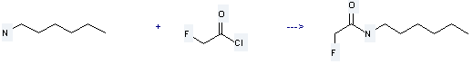 Fluoroacetyl chloride is used to produce 2-fluoro-N-hexyl-acetamide by reaction with hexylamine.